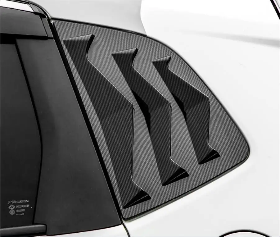 2pcs ABS Carbon Fiber Door Window Louver Frame Window Sill Molding Trim Cover For 14-18 Honda FIT JAZZ 2014-2018