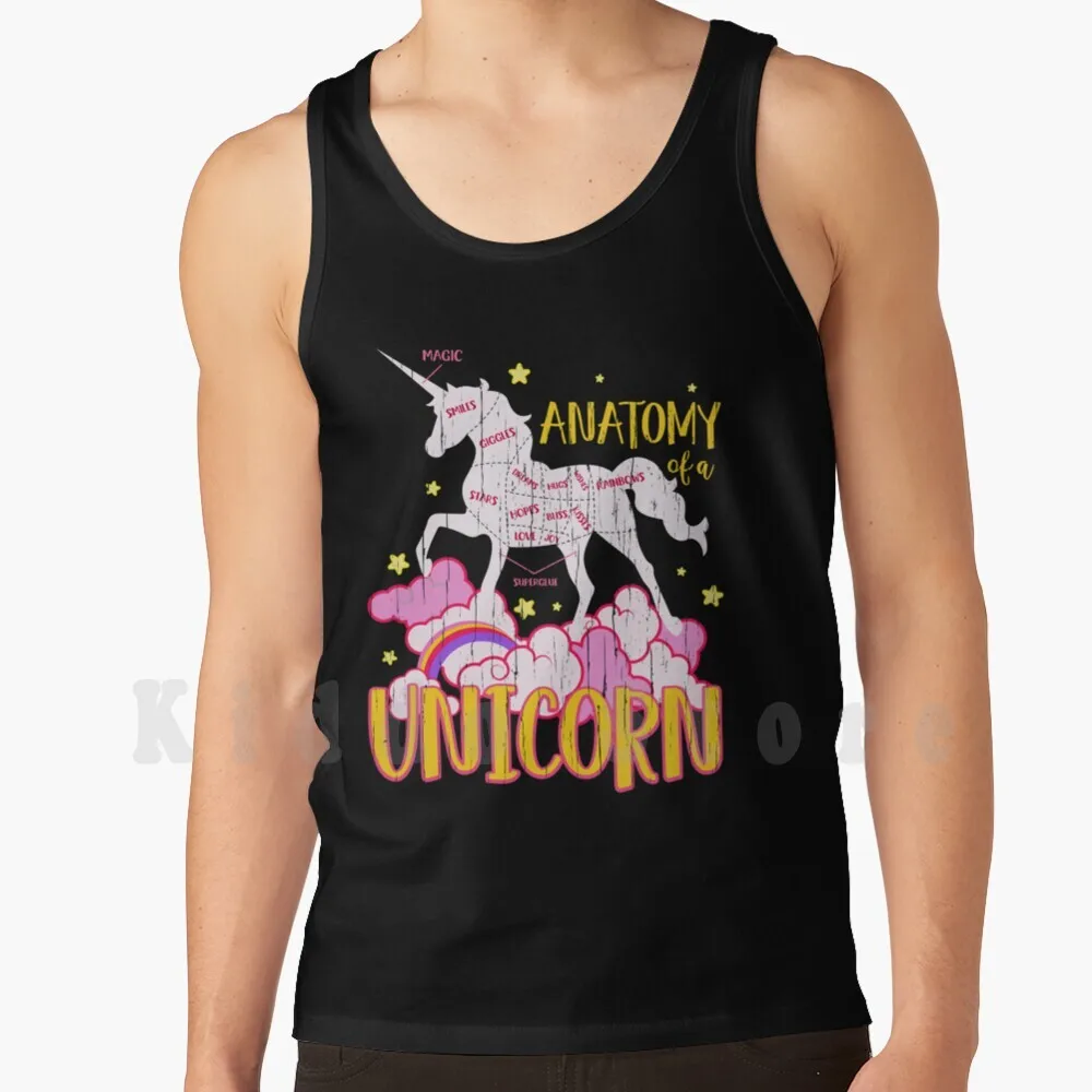 Unicorn Anatomy Cute Horse Lover Gift Tank Tops Vest 100% Cotton Unicorn Unicorn Lover Unicorn Unicorn Lover Unicorn