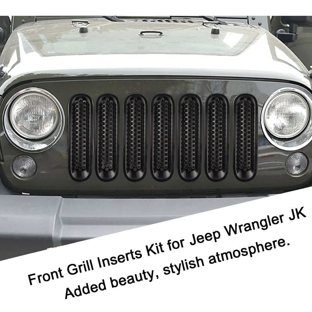 

Honeycomb Mesh Front Grill Inserts Fit for 2007-2018 Jeep Wrangler JK