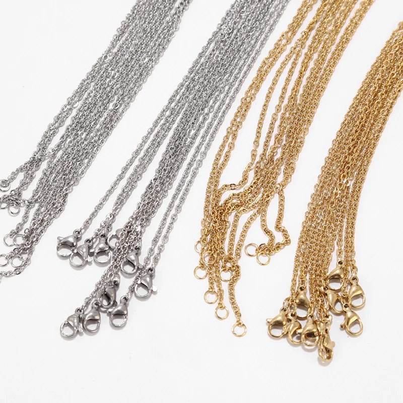 10pcs/Lot Gold Cable Chain Necklaces