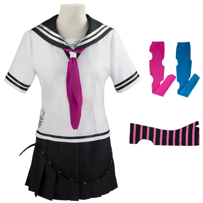 

Ibuki Mioda Cosplay Costume Dangan Ronpa 2 Goodbye Despair Shirt Dress School Girl JK Uniform Skirt Set Halloween Party Full Set