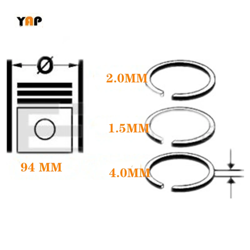 1HDFTE STD Piston Ring FOR TOYOTA Land Cruiser 100 HDJ100 Terrain Cab 4WD 1HDFTE Diesel OHC 4.2L L6 24V 13011-17040 1998-2008