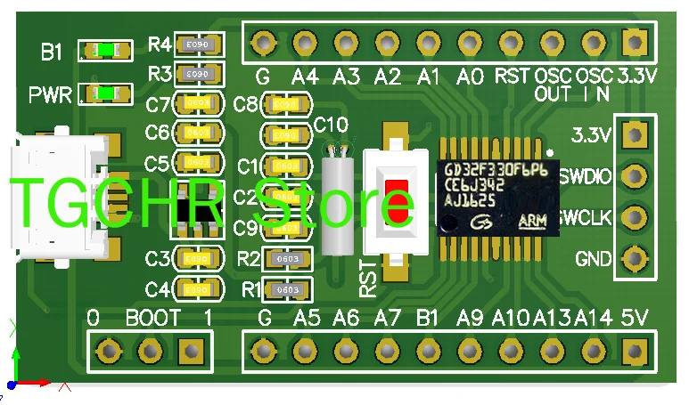 GD32F330F6P6 ادنى نظام في جوهر الرقائق الالكترونية مجلس التنمية يحل محل STM32 التعلم F030 مجلس التقييم F4p6