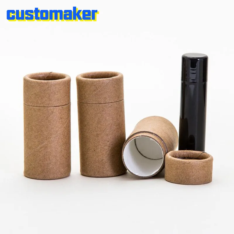 Kraft Cardboard Tube for Lip Balm, 100% Biodegradable, Cosmetic Push Up Tube, Deodorant Empty Package, Eco Friendly, 40ml