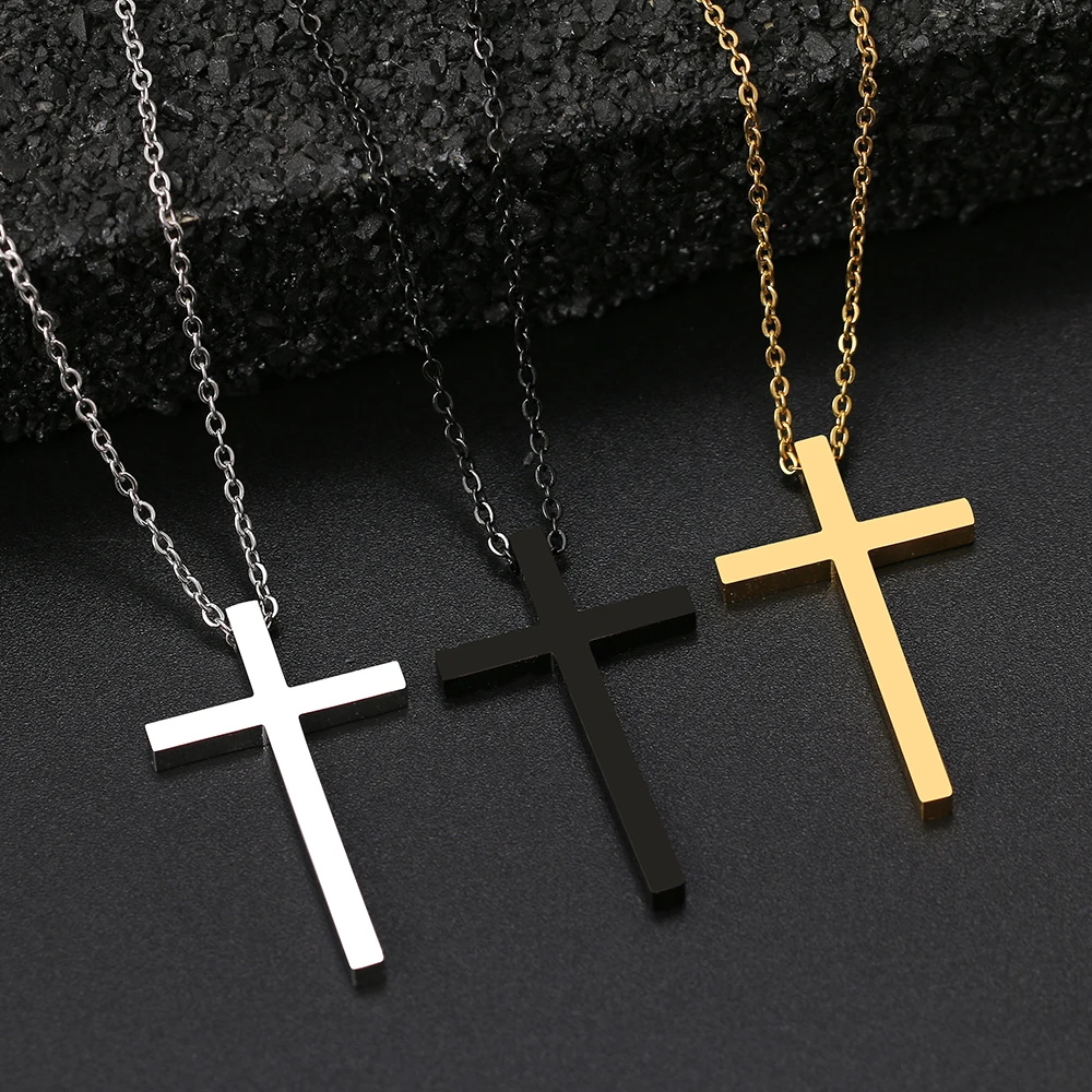 Stainless Steel Necklaces Gothic Cross Pendant Aesthetic Choker Grunge Men Chain Hip Hop Necklace For Women Jewelry Party Gifts