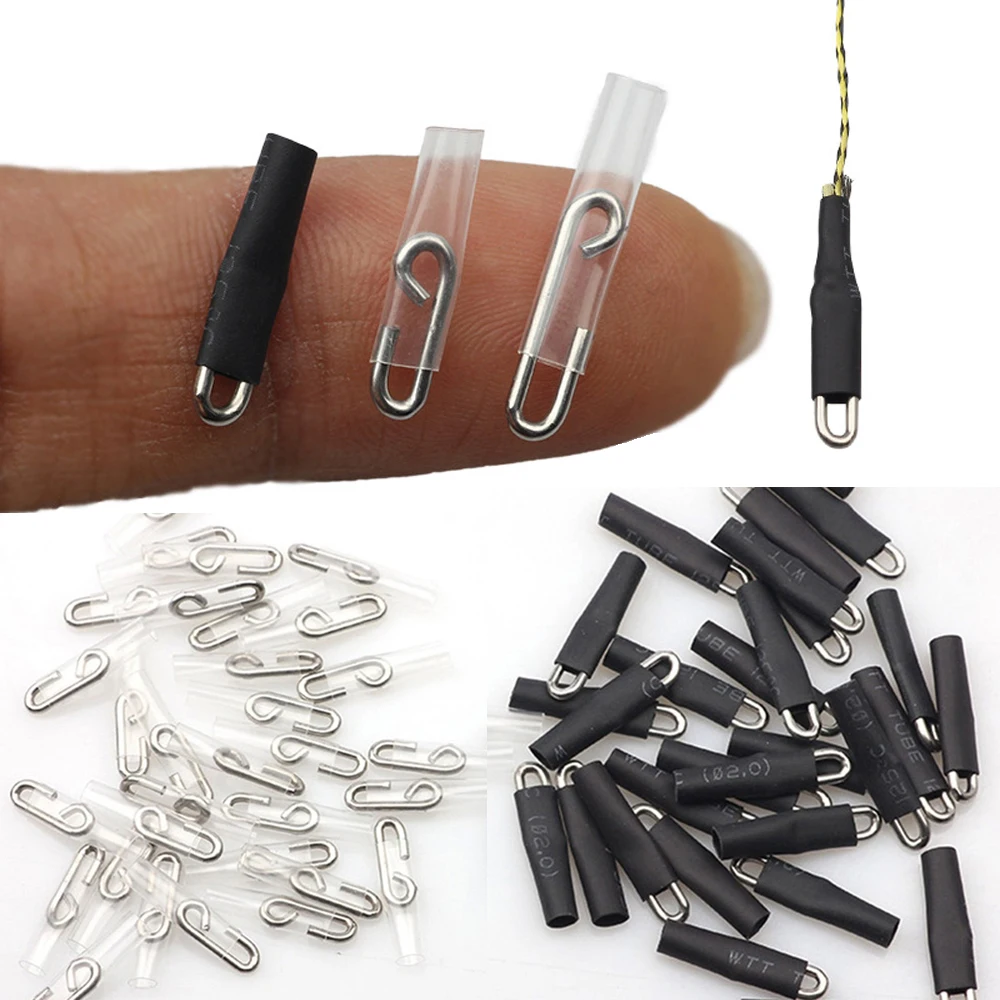 

Safety Lead Clip Quick Change Swivels Carp Fishing Accessories Fast Change Snaps Connector With Heat Shrink Tube 20Pcs