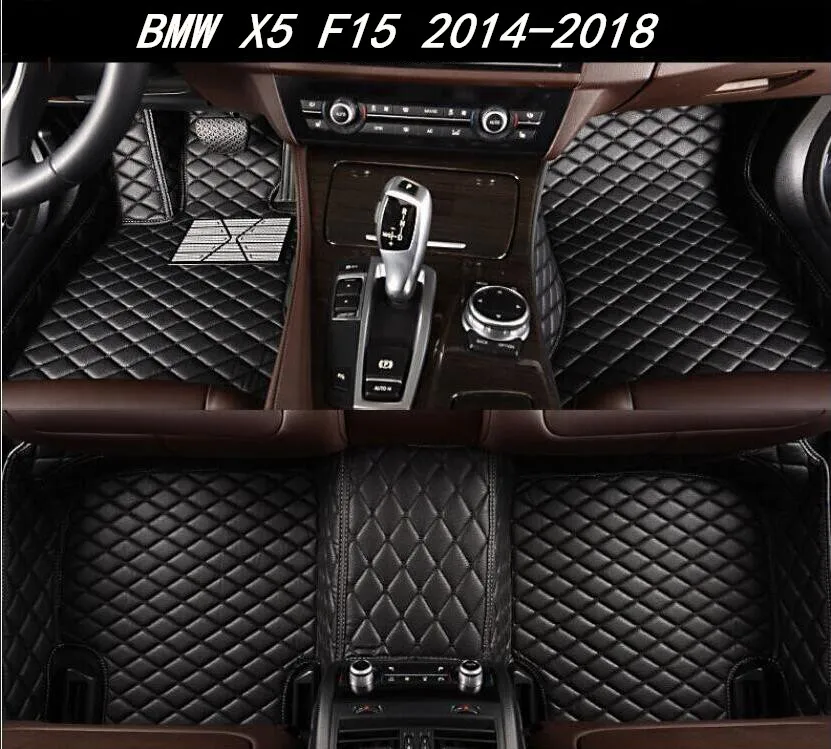 Car 3D Luxury Leather Car Floor Mats Fits For BMW X5 F15 2014 2015 2016 2017 2018 EMS Free shipping