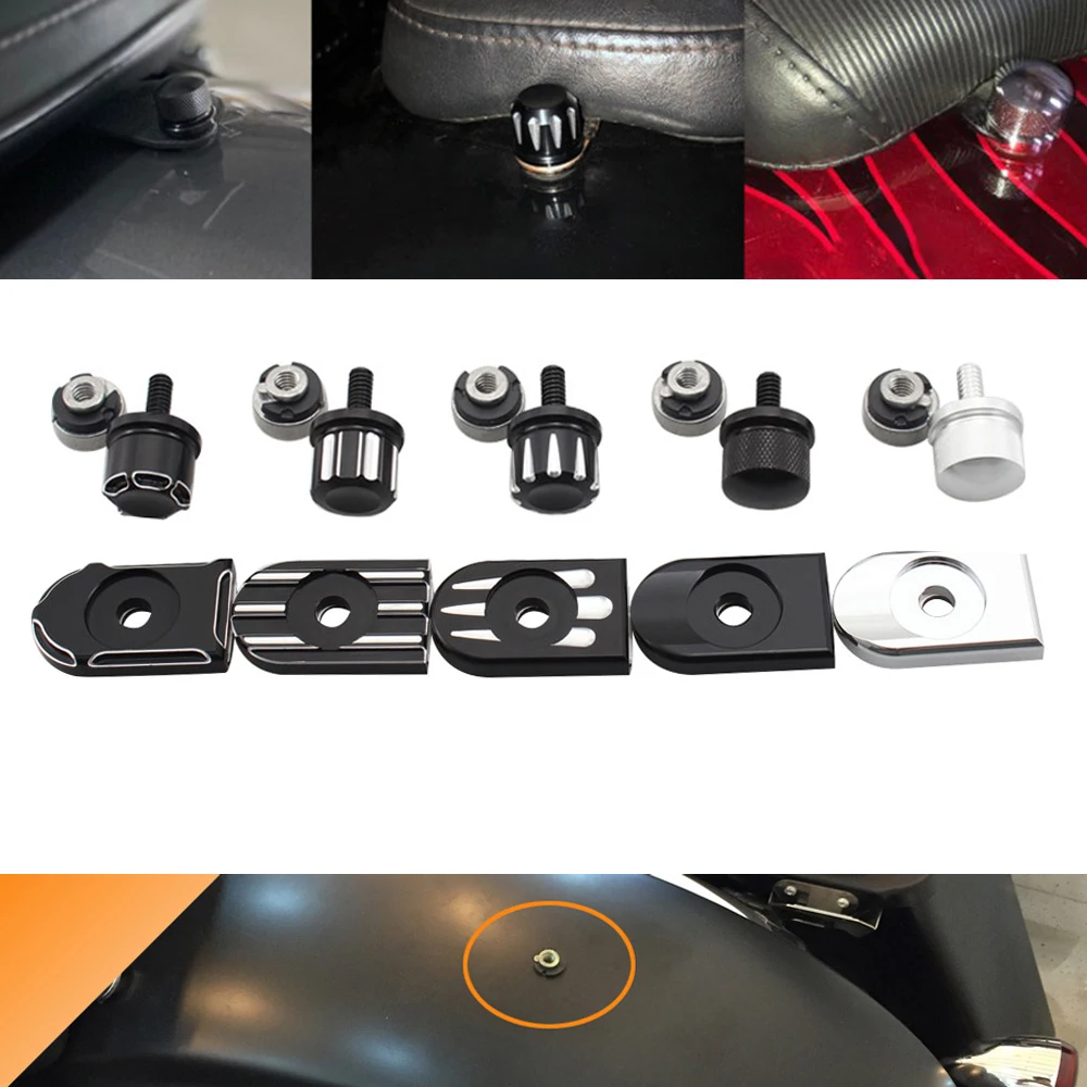 

Motorcycle Rear Fender Seat Bolt Tab Screw Nut Knob Cover For Harley Sportster XL Dyna Softail Fat Boy Touring Glide CVO 1996-21