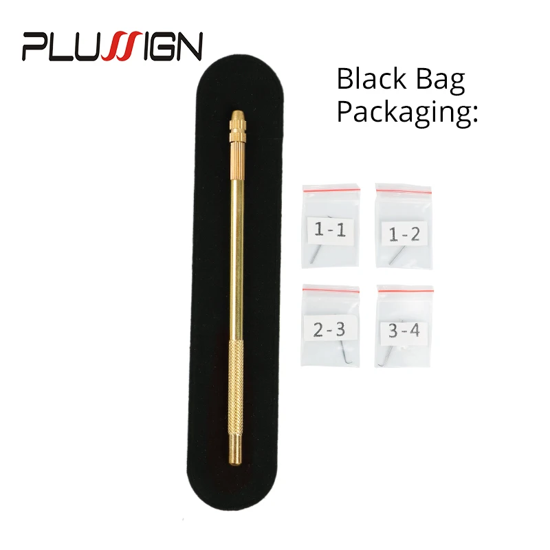 Plussign Wig Making Kit 1Pcs Bronze Ventilating Holder And 4 Pcs Different Ventilation Needles With Plastic Rustproof Packaging