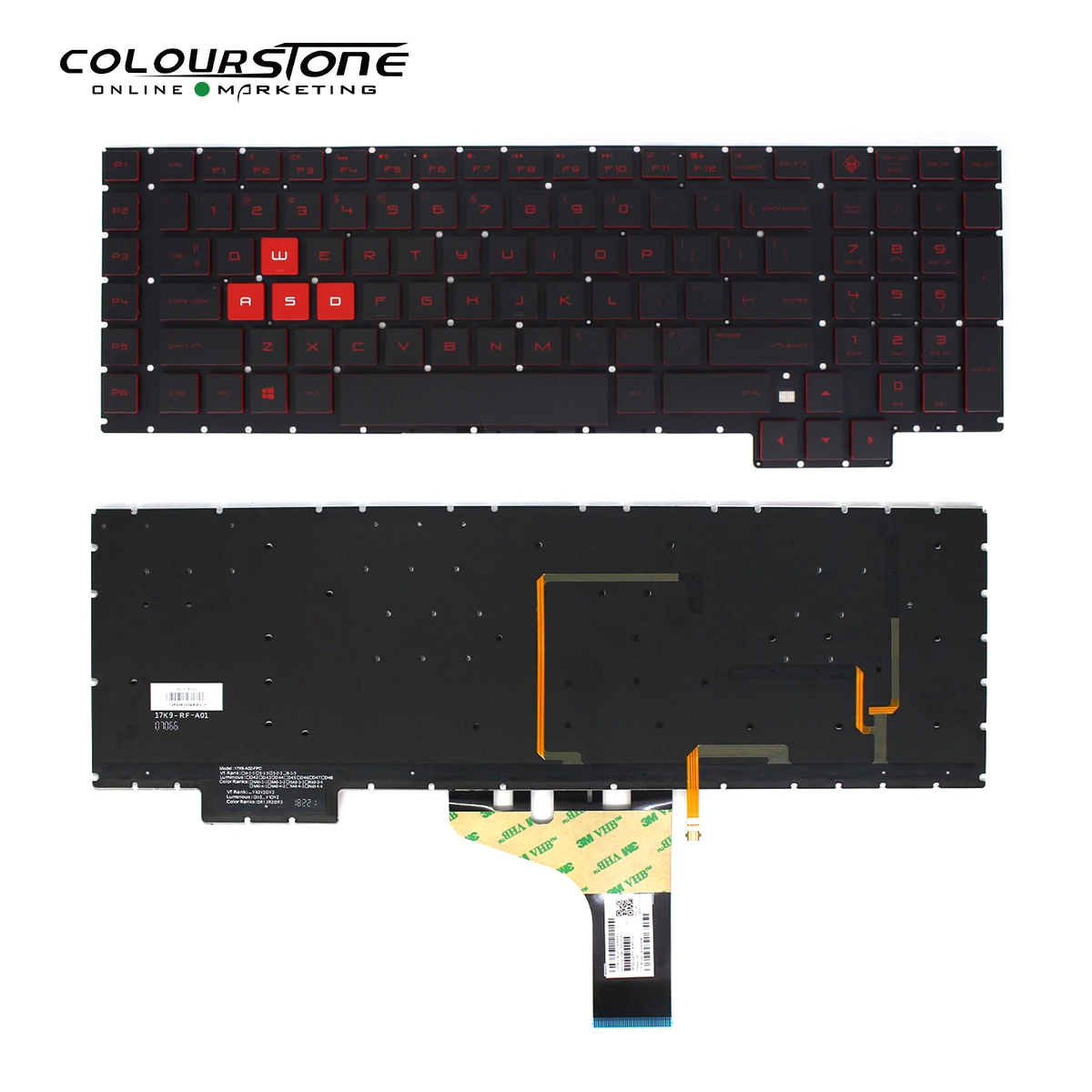 

New Laptop Backlit Keyboard For HP OMEN 17-AN 17-AN00 17-AN013TX 17-AN014TX 17-AN000 031TX 016NG 053NR US English Red Letters