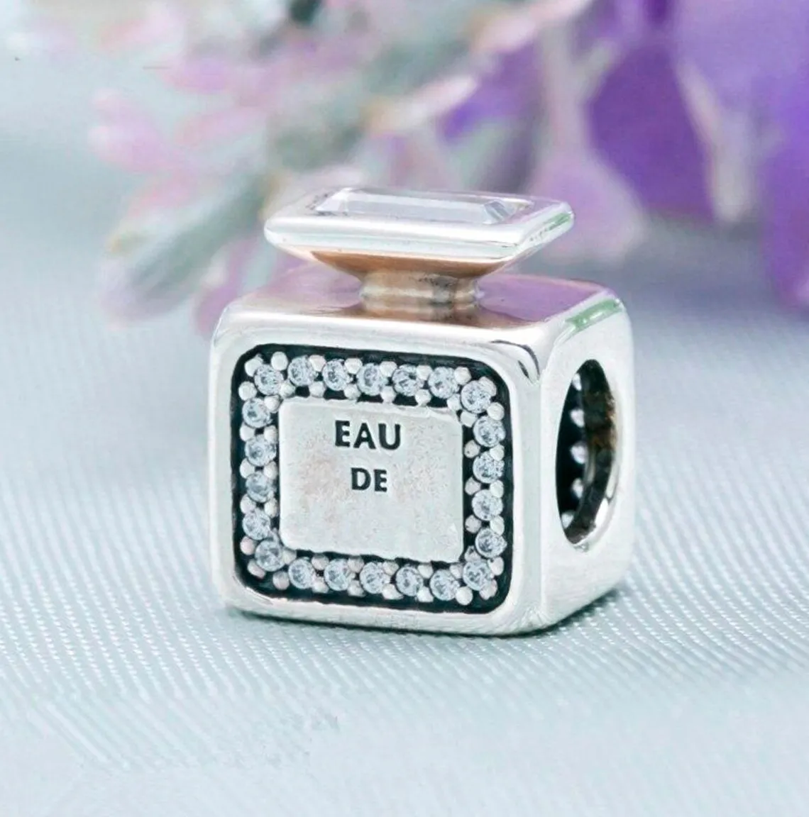 925 Sterling Silver Signature Scent Perfume Bottle Charm Bead Fits All European Pandora Jewelry Bracelets Necklaces