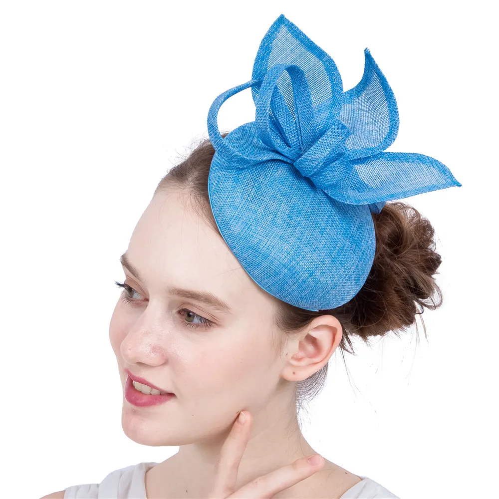 Lila Nachahmung Sinamay Fascinator Kopf bedeckung für Kentucky Derby Kirche Hochzeits feier Rennen Frauen Braut ereignis Anlass Hut – Detail 3