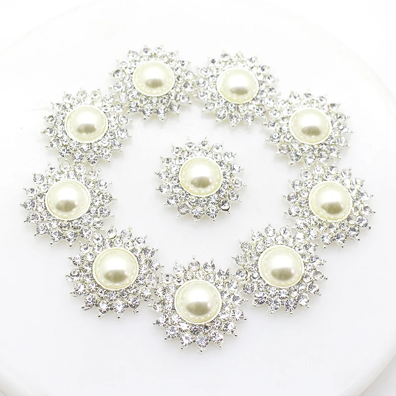 High-end simple 10 pieces exquisite ladies jewelry diy wholesale price crystal pearl wedding accessories diamond crafts products