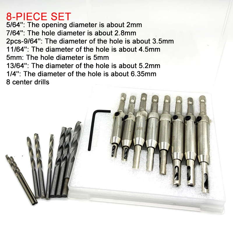 2/2.8/3.5/4.5/5/5.2/6,35mm HSS Selbst Zentrierung Scharnier Zentrum Hexagon Bohrer Tür Schrank Holzbearbeitung Positionierung Loch Puncher