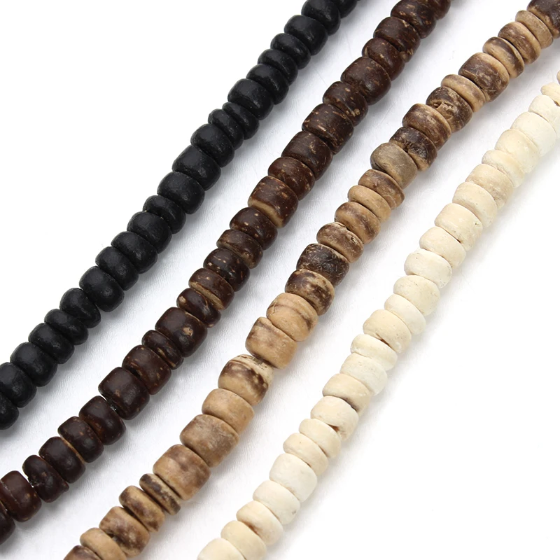 300pcs Natural Wooden Beads Round Coconut Shell Wood Loose Spacer Beads For DIY Bracelet Craft Jewelry Making Buddhism Bijoux