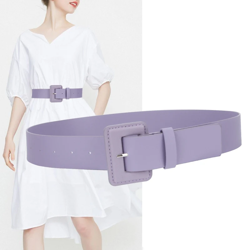 Purple Belts For Women Wide Red Corset Belt Female Jeans Waistband Big Dress Cummerbunds Coat Leather Strap