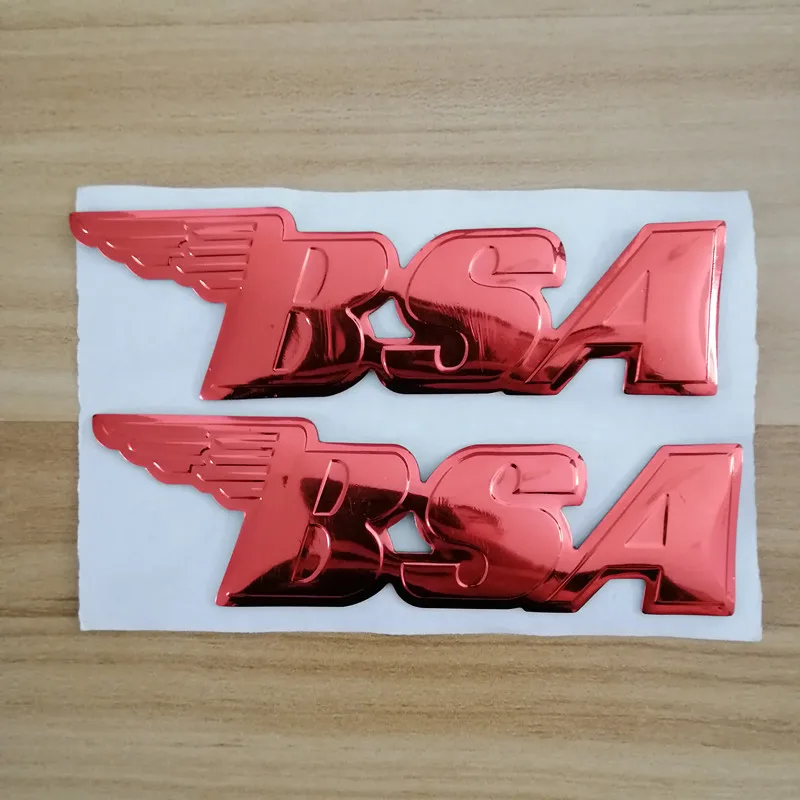 

Motorcycle 3D Decorated Car Waterproof Logo Red Color Emblem Side Fairing Cover Stickers Decal for BSA