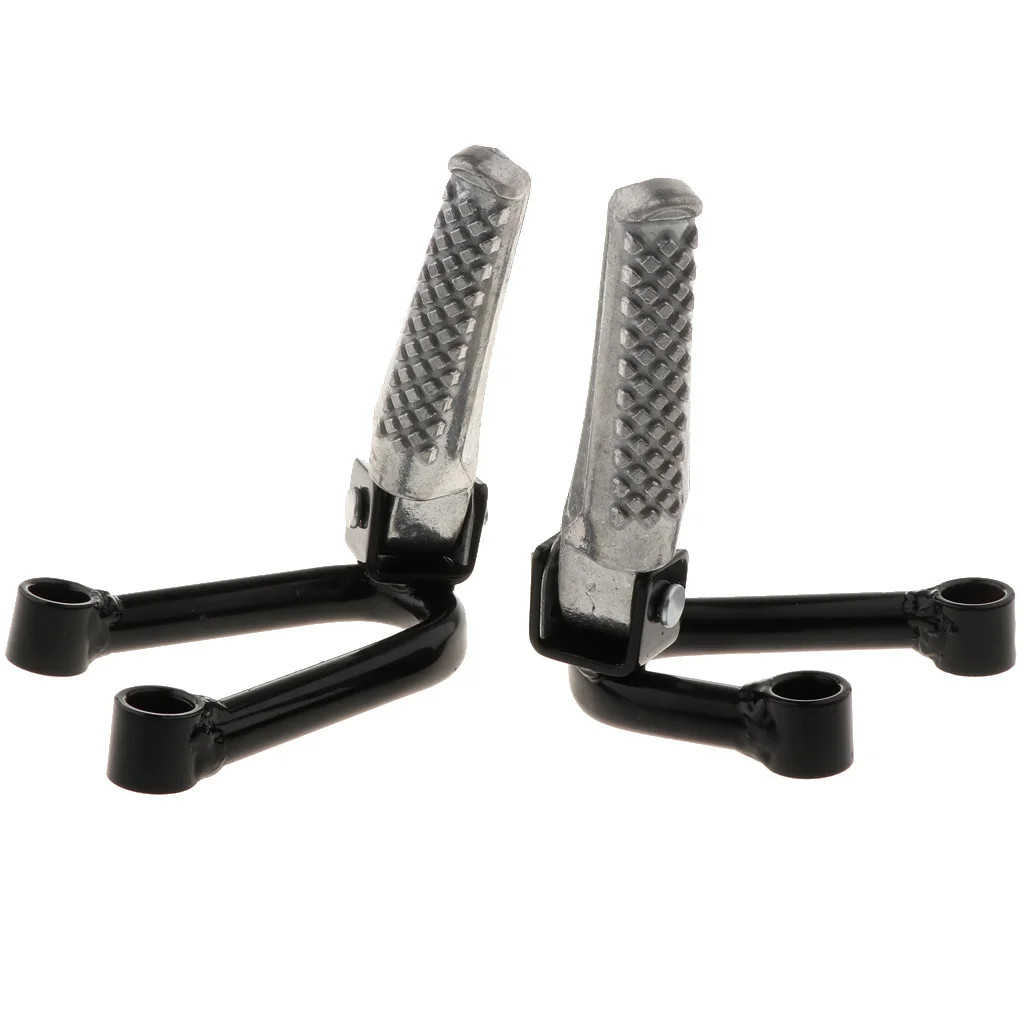 1 Pair Motorcycle Footpegs Rear Passenger Foot Pegs Foot Rests Pedal Bracket Mount Universal Aluminum