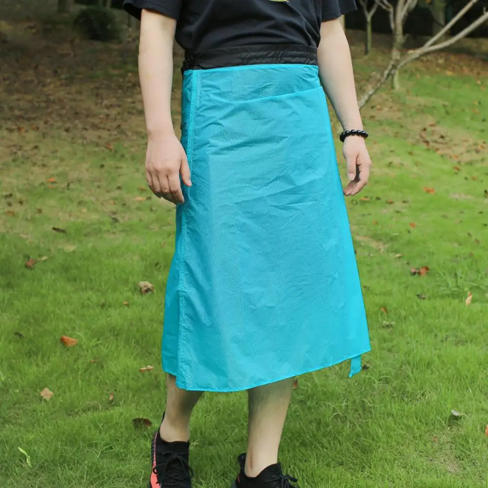 Packable Rain spódnica Nylon wodoodporny płaszcz przeciwdeszczowy płaszcz przeciwdeszczowy UnisexRain Liner spódnica długi deszcz Kilt piesze wycieczki odzież przeciwdeszczowa artykuły kempingowe — zdjęcie 4