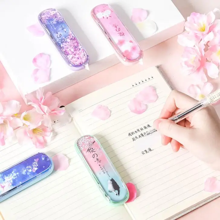 Sharkbang New 1PC 8M Kawaii Cherry Blossoms Sakura White Out Correction Tape Corrector Tools Escolar School Students Stationery