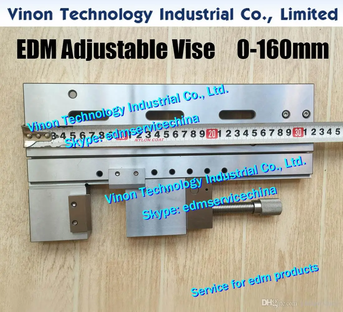 0-160mm edm Adjustable Vise VS150, Stainless Precision Wire-cut Clamp Vise edm Jig Tools Vise 160mm (Manual Fine-Tuning) 0205872