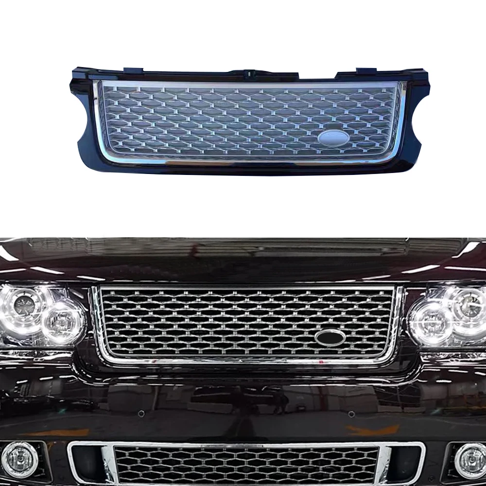 Modified For Range Rover Racing Grill For Range Rover Vogue L322 2010 2011 2012 Front Bumper Grilles Mesh Cover Grills Grille