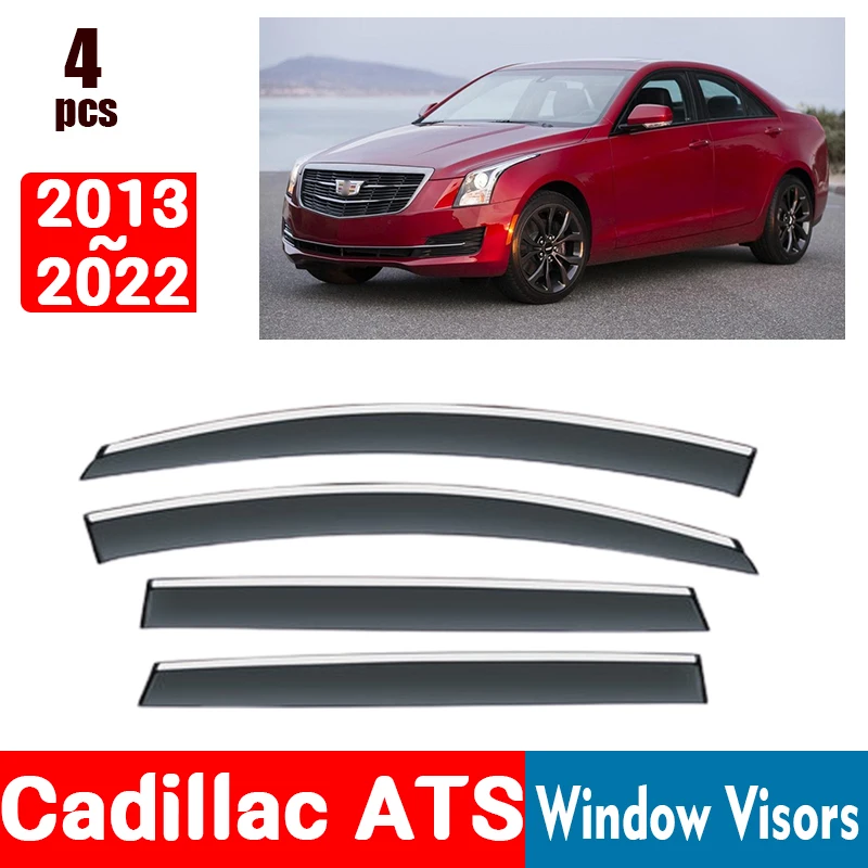 

FOR Cadillac ATS 2013-2022 Window Visors Rain Guard Windows Rain Cover Deflector Awning Shield Vent Guard Shade Cover Trim