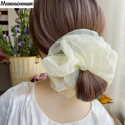 Autumn Organza Elastic Hair Ropes Ponytail Holder Hair Tie Girl Gum Hair Sscrunchies Large Fairy Chiffon Women Hair Accessories