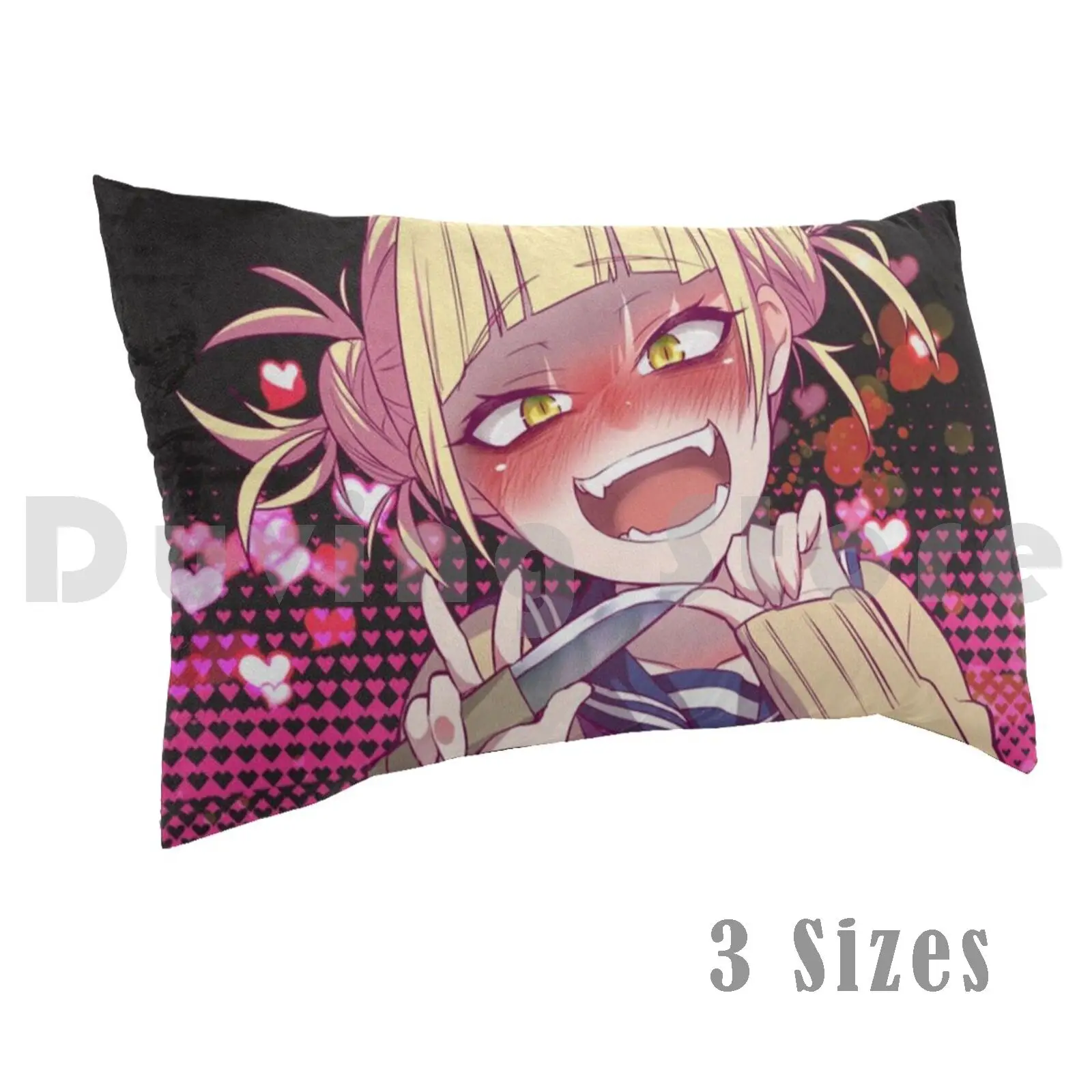 Toga Kawaii Yandere Pillow Case Printed 50x75 Anime Toga Kawaii Yandere Knife Eyes Pink Heart Schoolgirl