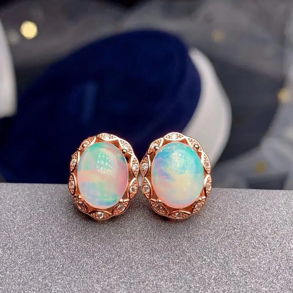 KJJEAXCMY fine jewelry natural opal 925 sterling silver women earrings new Ear Studs support test luxury