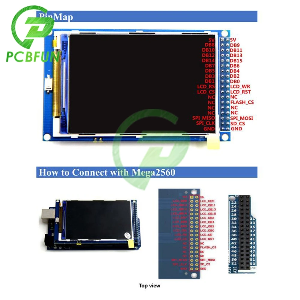 3.5 inch TFT LCD Display Module 16 Bit Interface ILI9486/ILI9488 Control IC 480x320 for 5V 3.3V MCU for Arduino Mega 2560