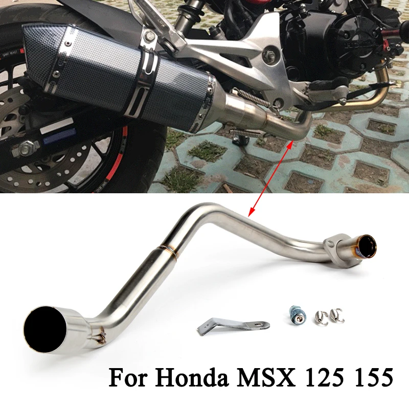 

MSX125 MSX155 Motorcycle Front Link Pipe Lossless Replace Fit On Right Side Exhaust System For Honda MSX125 MSX155 2013-2020