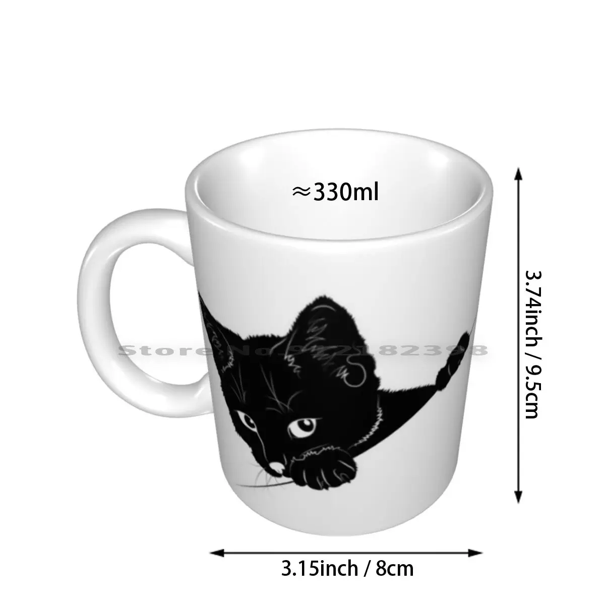 Black Cat Peeking Ceramic Mugs Coffee Cups Milk Tea Mug Maful Black Cat Black Cat Mom Black Cat Peeking Black Cat Owner Cat