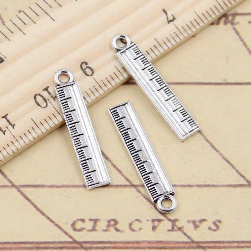 30 sztuk Charms narzędzia władca reguła 25x5mm tybetański kolor srebrny wisiorki antyczna biżuteria Making DIY Handmade Craft