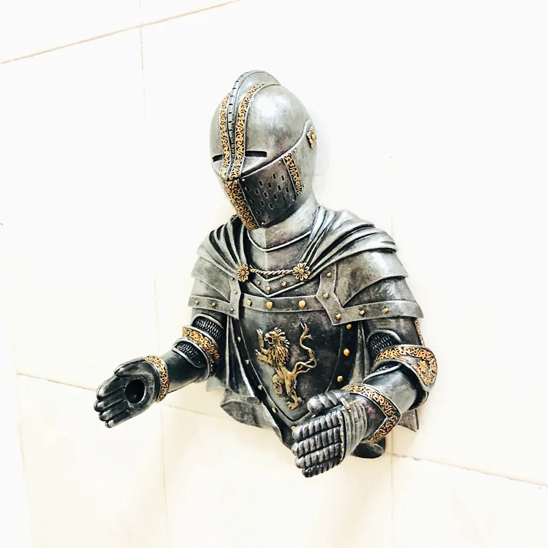 Knight Tissue Holder Style Sucker Wall Hanging Knight Creative Kitchen Roll Paper Tissue Box Toilet Roll Stand