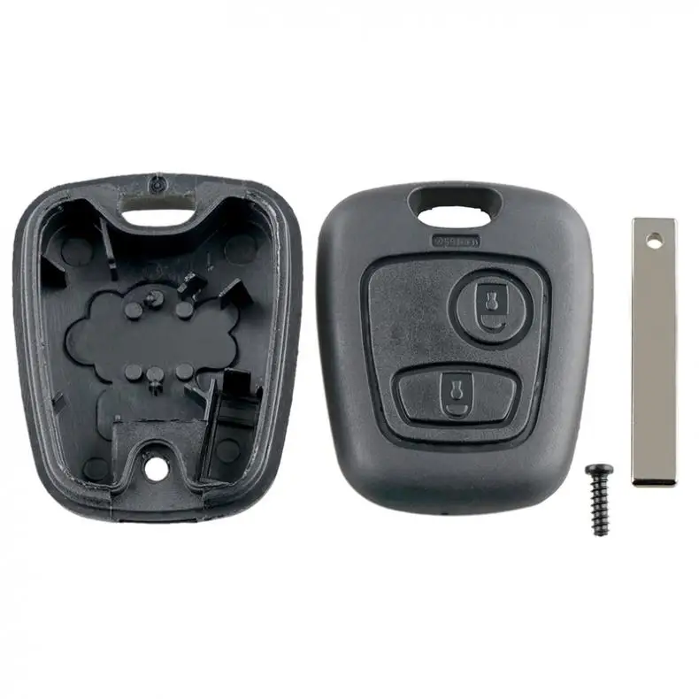 Coque de clé de télécommande de voiture avec fente et lame 307, 2 boutons de remplacement, adaptée pour KIT Partner Rods Boxer 206, 1PC