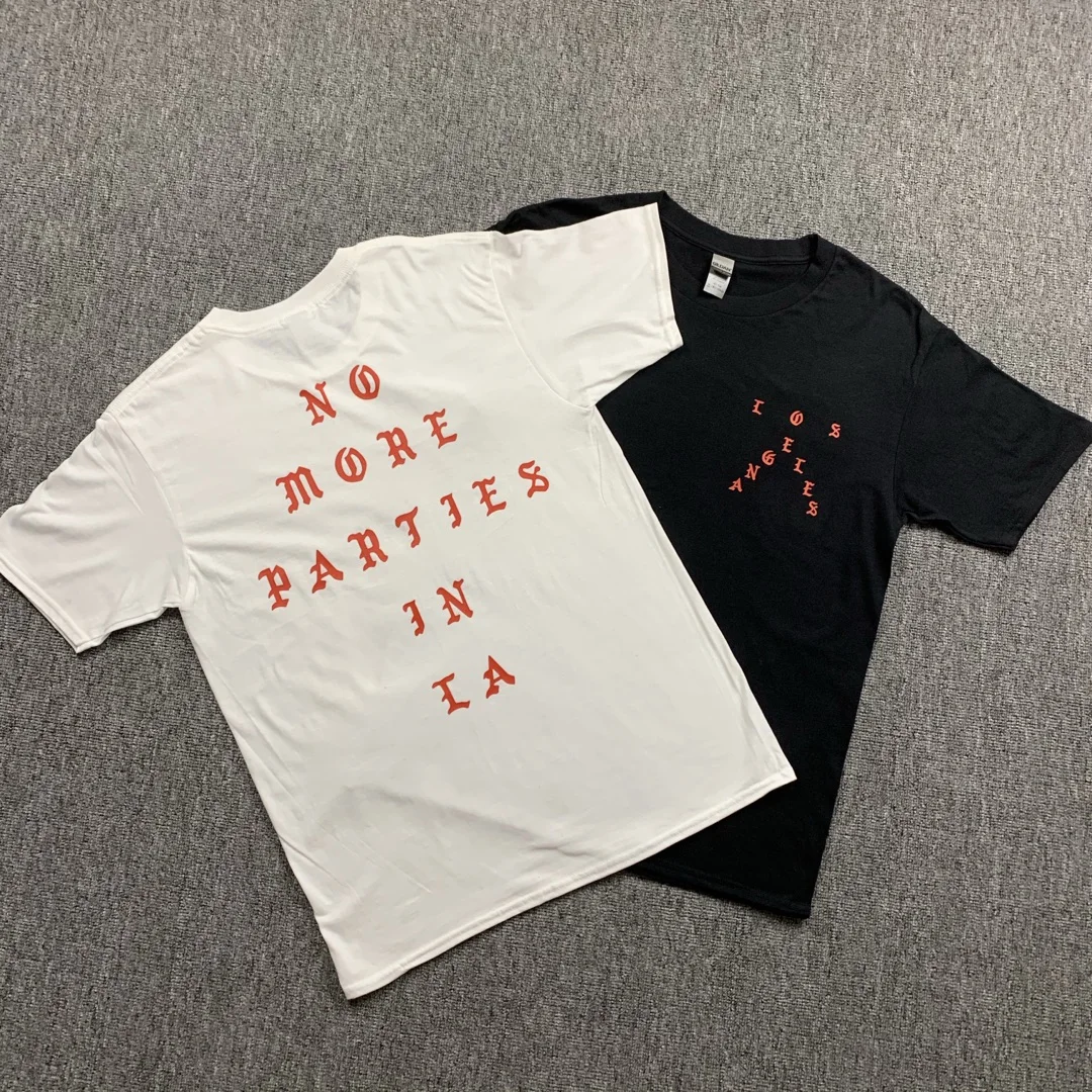 2024 Hot Hip Hop Kanye West Pablo I Feel Like Paul Yzy NO MORE PARTIES IN LA T Sshirts Men Women Street Tee 100% Cotton