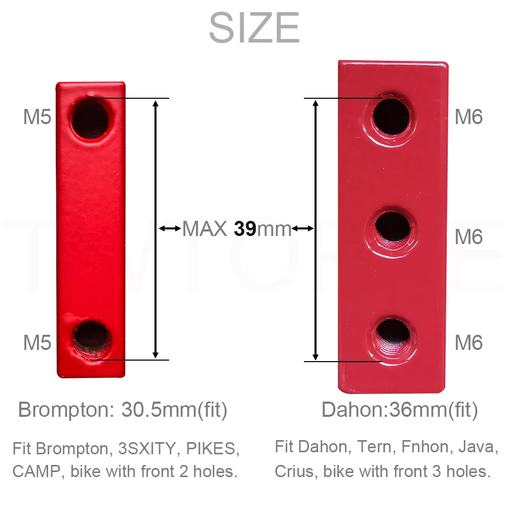 TWTOPSE Bicycle Bike Front Carrier Block For Brompton Folding Bike 2 3 Holes 3SIXTY PIKES CAMP Dahon Tern JAVA Fnhon Crius M5 M6