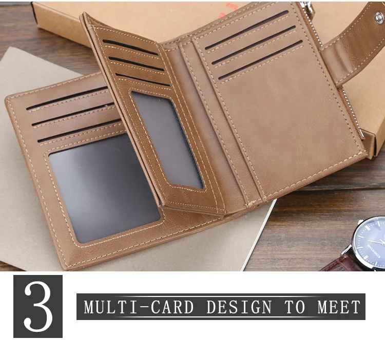 Name Gravur Männer Kurze Brieftaschen Große Kapazität Zipper Münzfach Foto Halter Hohe Qualität Karte Clips Für Männer – Detail 21