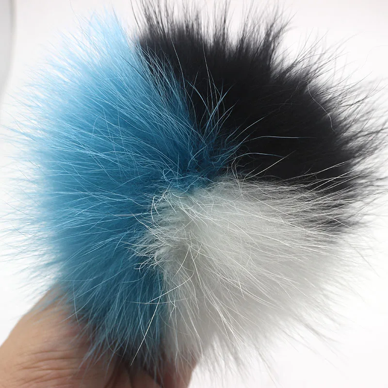 DIY 13-15cm 100% natural fox fur pompom raccoon fur pom pom for hat beanies Fur Pompon For Caps Bags Scarf Accessories