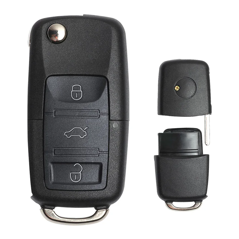 KEYECU 434MHz ID48 Chip 1K0 959 753 N Flip 3 Button Remote Key Fob for Volkswagen VW Eos Golf Jetta Polo Altea Yeti 1K0959753N