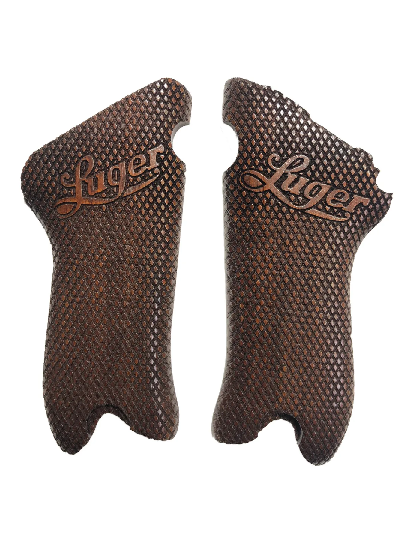 Luger P08 Compatible Roller Parabellum Luger Written Special Series Laser Cutting Wooden Grip Mod6