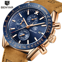 BENYAR Luxury Men WatchesTop Bran Men WristWatches Leather Quartz Watch Sports Waterproof 30M Male Clock Relogio Masculino