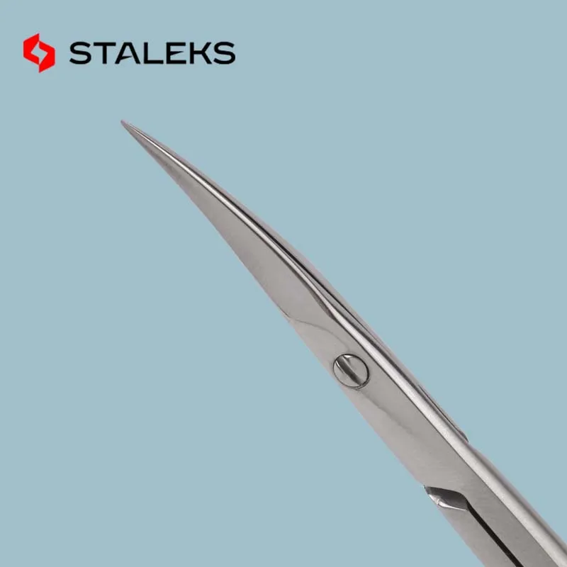 1pc STALEKS Stainless Steel SS-40-3 European Russian Dead Skin Scissors Curved Sharp-nosed Scissors Barbed Makeup Tools