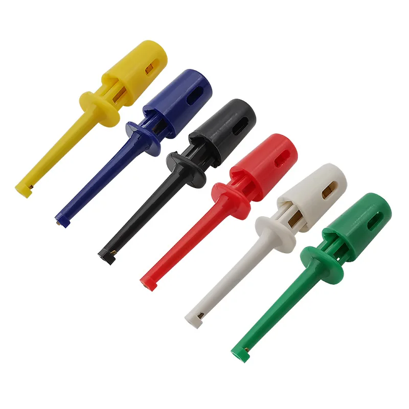 5Pcs 42mm Mini Single Test Hook Clips Test Probe for Electronic Testing IC Grabber Round Crocodile Clip Hook Test Clip