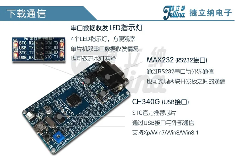 Stc15f2k60s2 Development Board 51 Single Chip Microcomputer Learning Internet of Things E-sports Core Board RS232 Serial Port