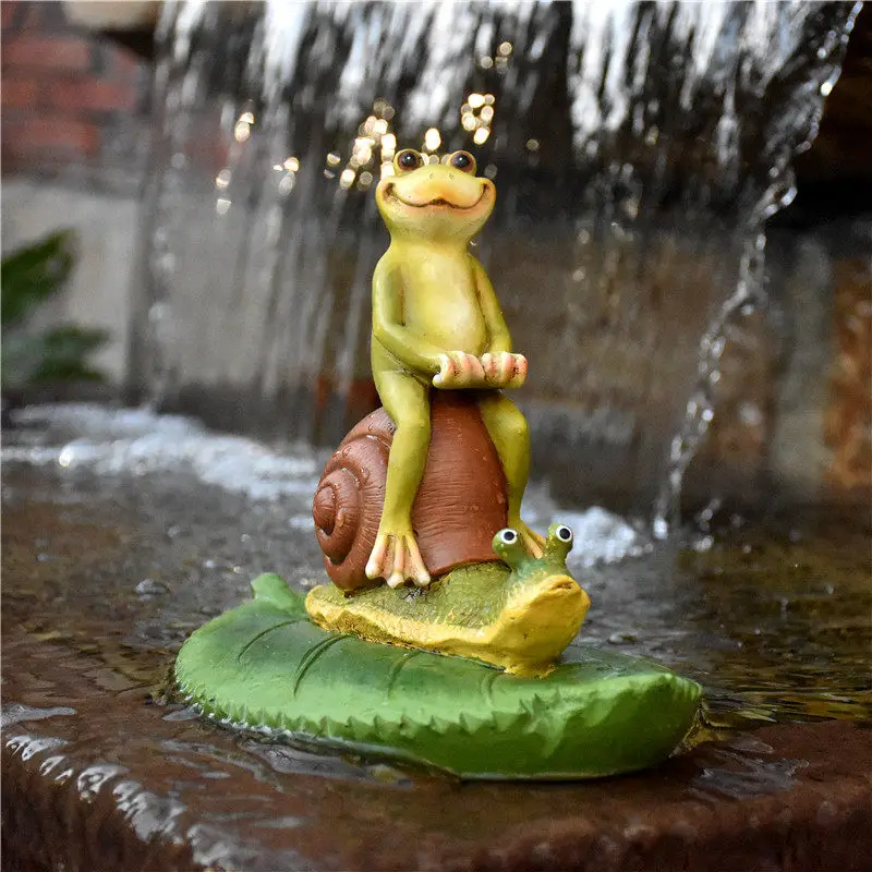 Pastoral Floating Animal Resin Duck Frog Bear Ornaments Garden Landscaping Outdoor Figurines Crafts Rockery Fish Pond Decoration