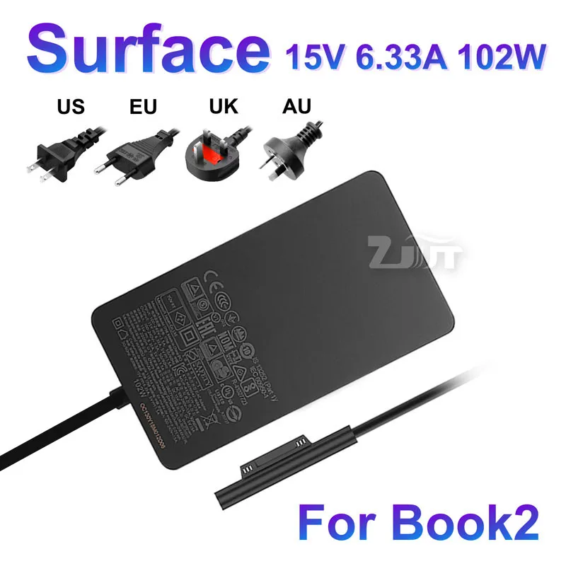 15V 6.33A 102W AC Laptop Power Adapter For Microsoft Surface Book2 1798 Compatibility Book1 Laptop3 Pro7 Charger 5V 1.5A