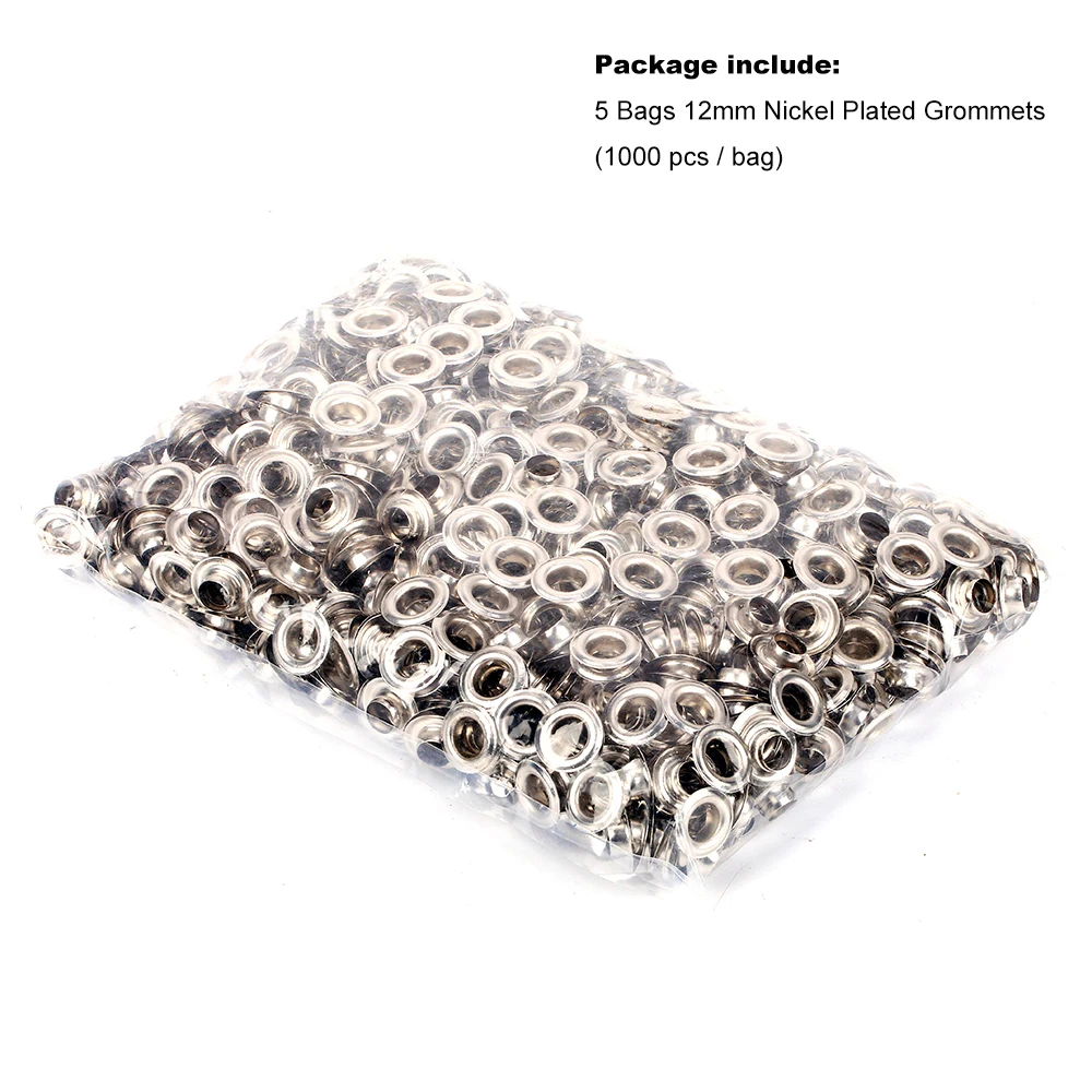 

12mm Nickel Plated Eyelets (5 bags, total 5000pcs) Factory Price Grommets / Buttonholes / Rings / Buttons