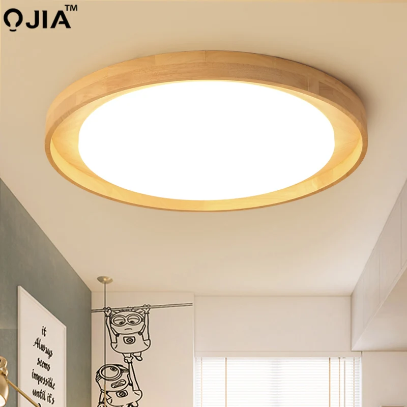 Modern Minimalist Nordic LED Real Wood Ceiling Lights For Kitchen Wardrobe Bedroom Living Study Room Corridor Lighting Fixture